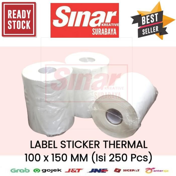 

AT LABEL STICKER THERMAL 100x150 MM ISI 250 PCS WITH GAP - LABEL RESI Kertas Cetak Tinta Hitam