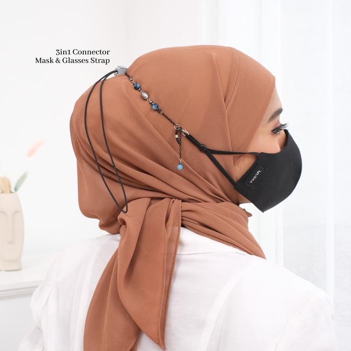 

AT MUSHA 3 in 1 Strap - PEARL ADJUSTABLE Tali Masker Hijab / Strap Masker Hijab