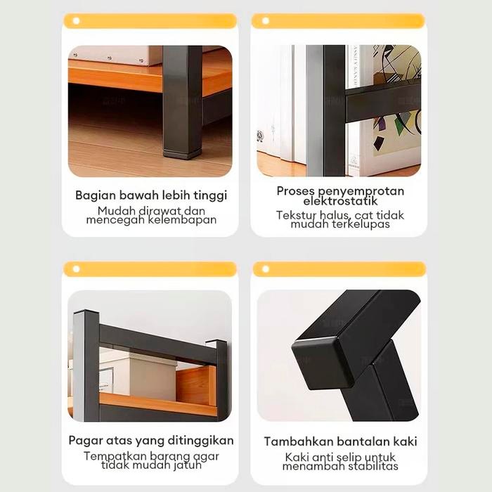 Rm-Rak Besi Rak Dinding Rak Buku Minimalis Aesthetic Rak Susun Serbaguna Rak Tas Rak Industrial Rak