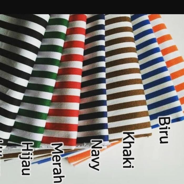 

AT kain kanvas motif garis