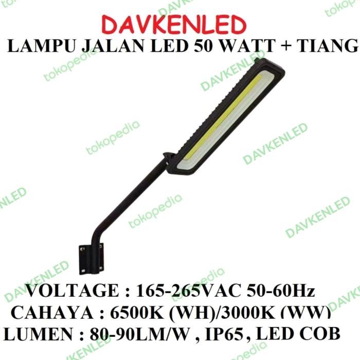 Lampu Jalan Led 50 Watt + Tiang / Lampu Jalan Led Cob 50 Watt + Tiang Terlaris