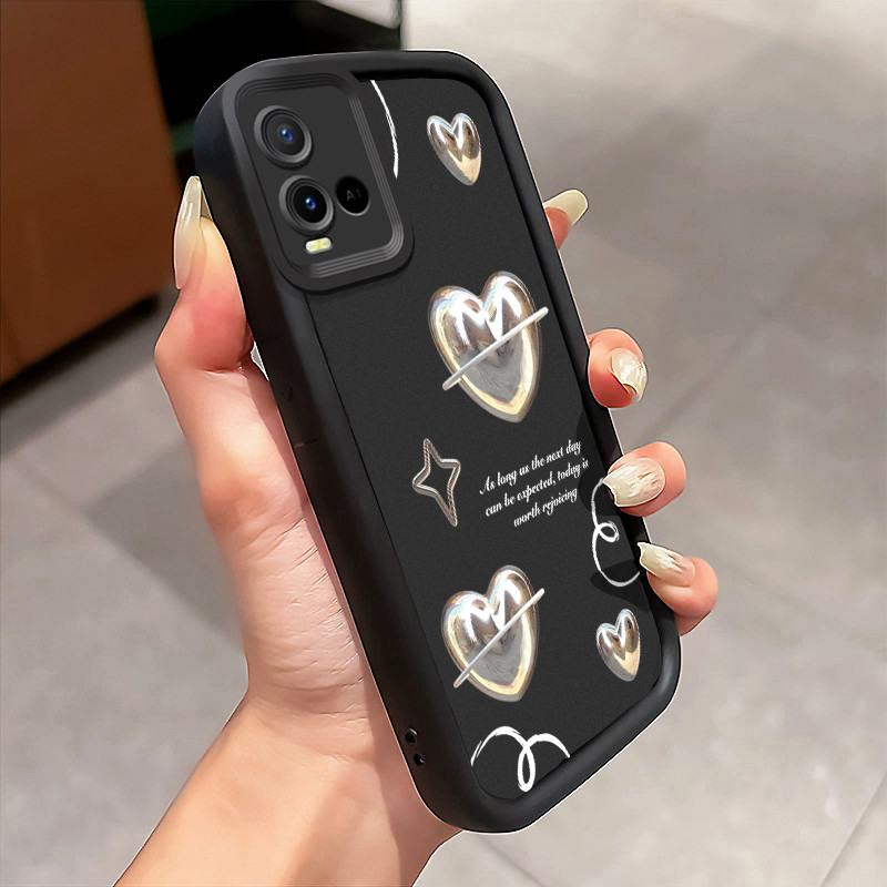 Casing Hp VIVO Y21 Y21s Y21T Y21E Y21A Y21G Y33T Y33s Case Casing pola Cinta dan awan Kesing HP Kasi