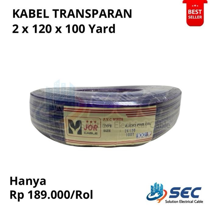 Kabel Transparan 2x120x100 Yard Kabel Audio Transparan 2x120x100 Cable Transparan