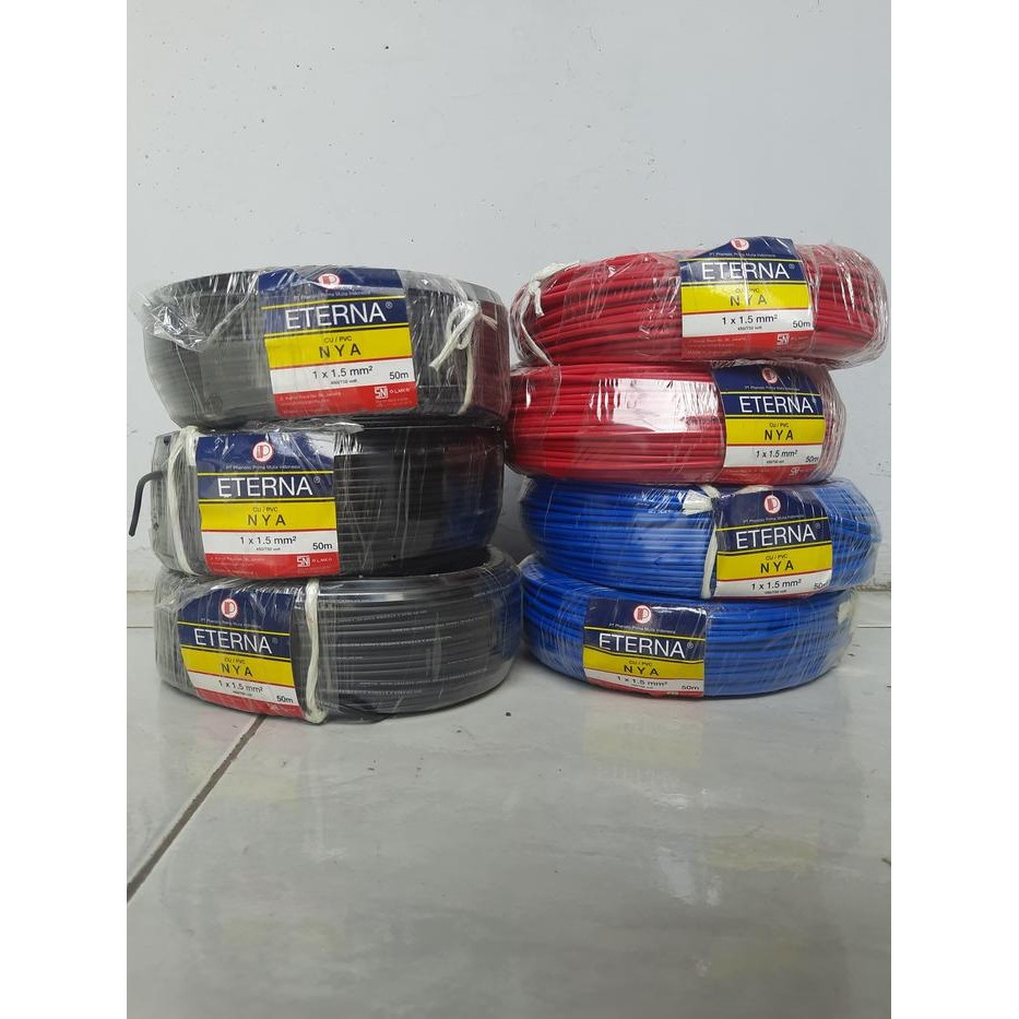 Kabel Kawat Tunggal Eterna NYA 1.5mm 50M kabel listrik eterna