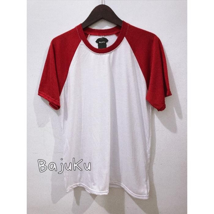 (Expert) Baju Merah Putih Tangan PENDEK / raglan polos / Kaos Merah Putih / Raglan Merah Putih /