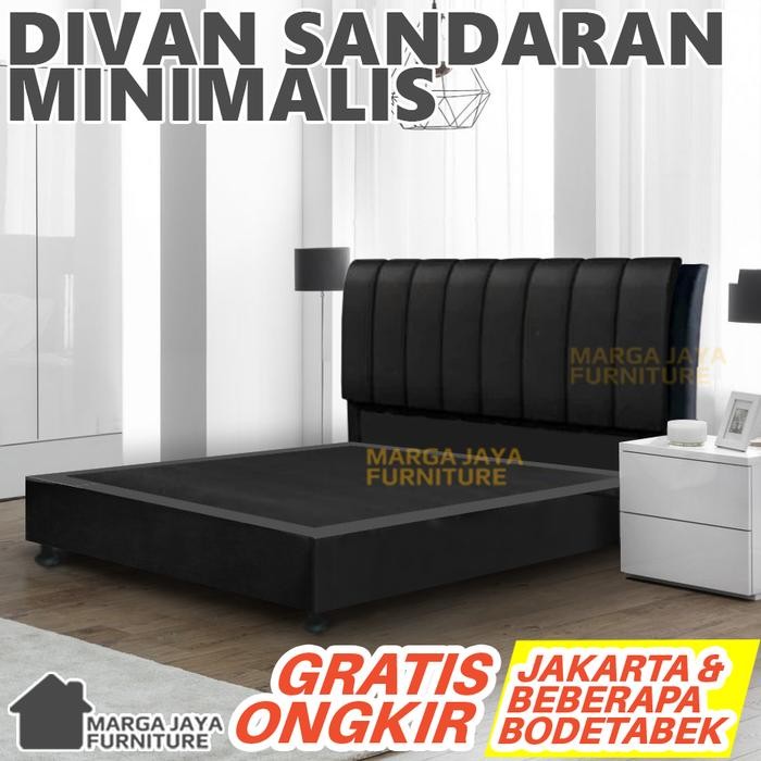 Divan Laci Sandaran Nimalis Ranjang Tanpa Kasur Springbed 120 160 180 Dipan Kayu Ranjang Furniture