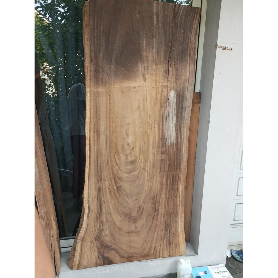 Top Table Meja Utuh , Slab Wood Trembesi