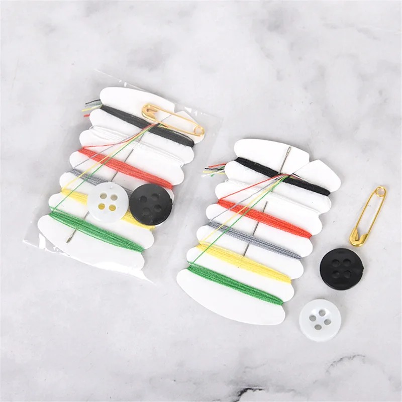 Portable Mini Sewing Kit Needle Thread Button Pin Set Travel Household Tools Kit Hotel Hand Sewing