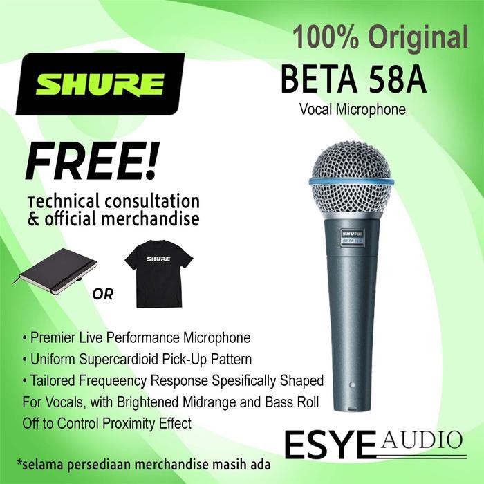 Shure Beta 58a BETA58 Beta58a MIcrophone Kabel Original