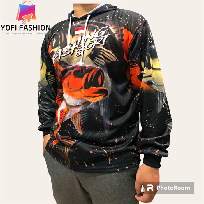 Jersey Mancing Strike Lengan Panjang Tanpa Topi Pasti Ori