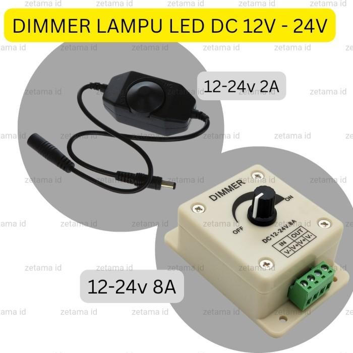 Dimmer Lampu Led DC 12V 24V Peredup Lampu Led Saklar Dimmer On Off Led