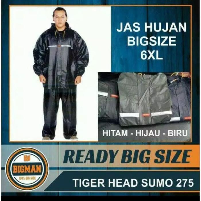 Jas Hujan Mantel Mantol Setelan Baju Celana Besar Super Jumbo 6XL Tiger SUMO Big Size XXXXXXL 6XL