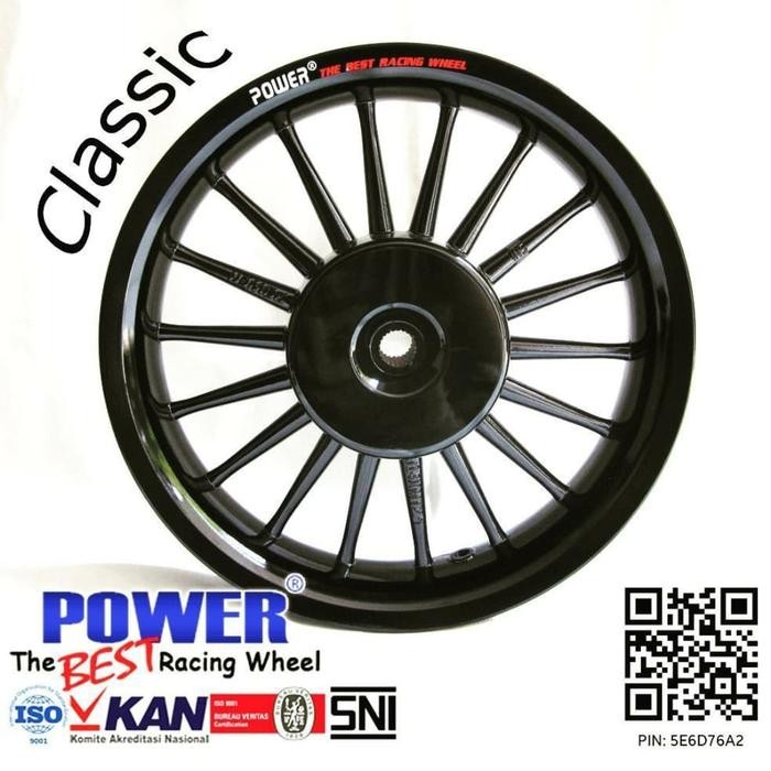 velg racing vario/beat/spacy/scoopy 14 power classic hitam