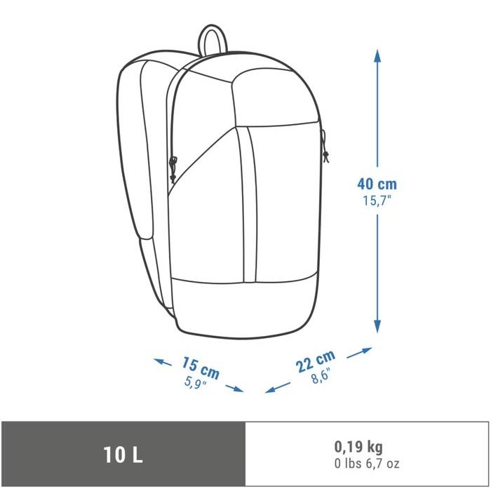 Decathlon Quechua Tas Ransel Carrier Outdoor Arpenaz 10 L Original