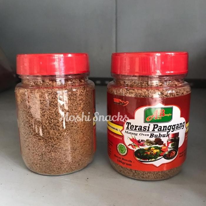 

Terasi Bubuk Super Cap AB Asli Bangka 100gr / Trasi Matang Oven Halal / Belacan Bangka Matang Asli