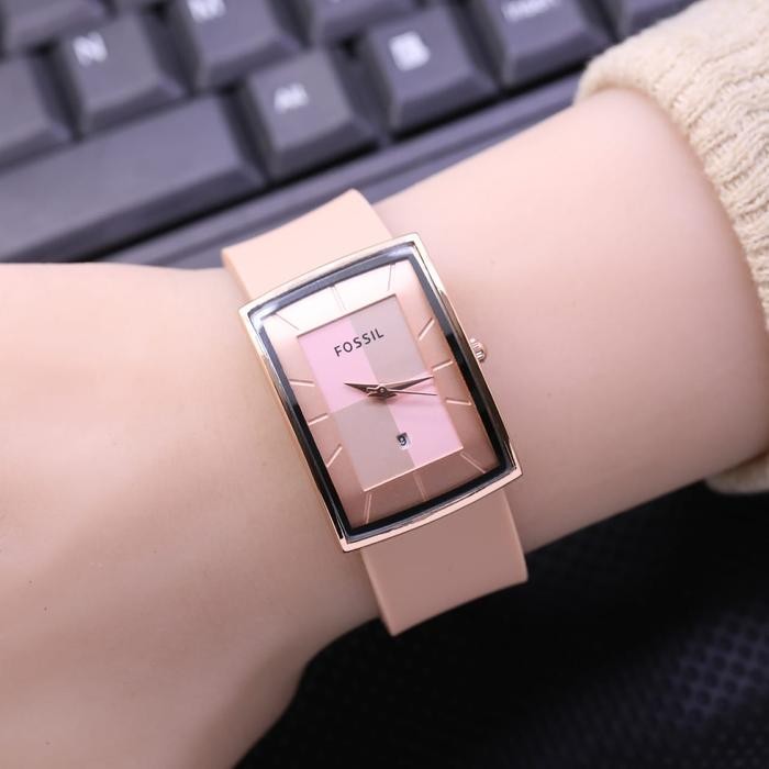 Jam Tangan Wanita Fossil Rubber Kotak