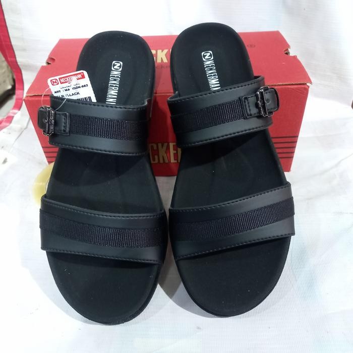 Terbaru Sandal Pria Ban 2 Merk Neckermann Original Madison-662 Hitam