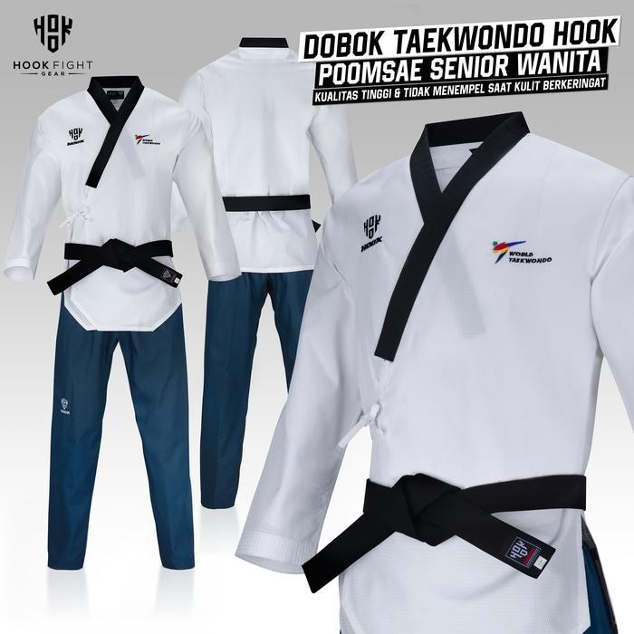 Seragam Poomsae Dobok Taekwondo Senior Wanita Dobok Taekwondo Hook