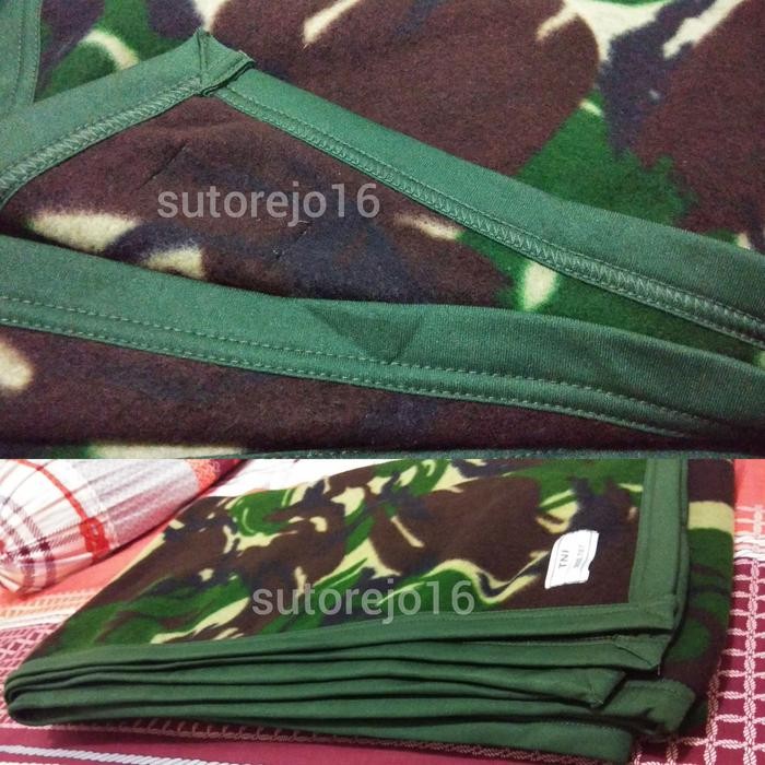 selimut wool loreng tni asli original jatah