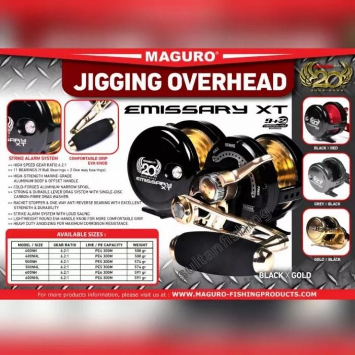 reel OH MAGURO EMISSARY XT handel kiri / kanan jigging overhead