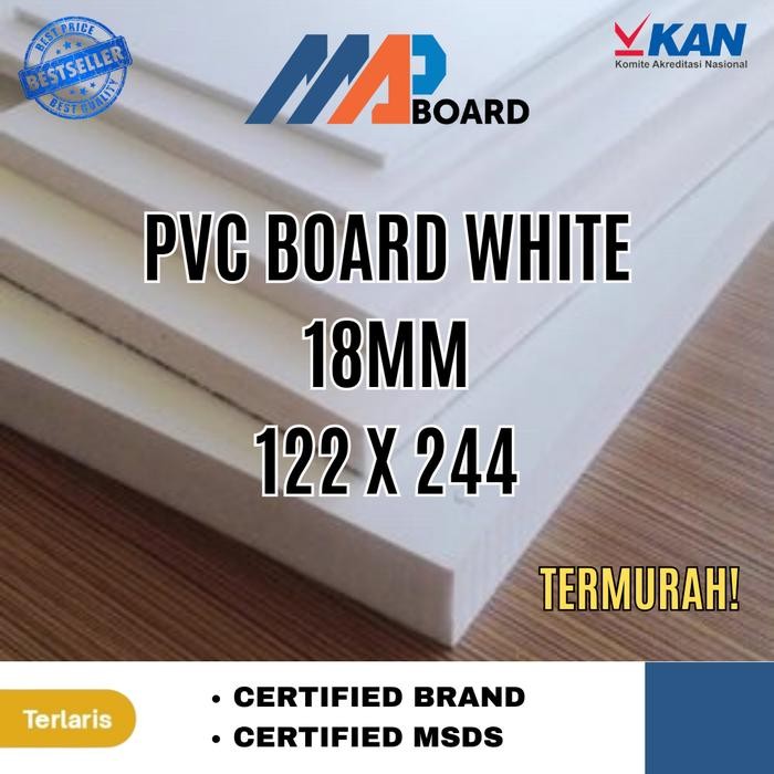 PVC BOARD / PVC FOAM BOARD / MAP BOARD 18MM UKURAN 122x244 CM