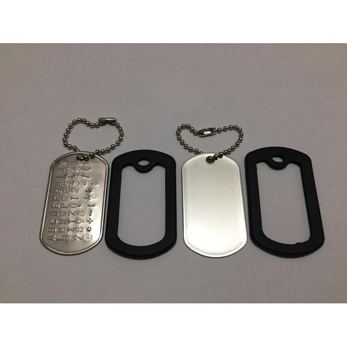 Jual [READY] Kalung DogTag Militer Army DogTag Identitas Tentara Emboss ID DOG TAG