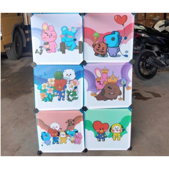 Lemari Plastik 2X3/Lemari Pakaian Karakter/Lemari Baju/ Doraemon