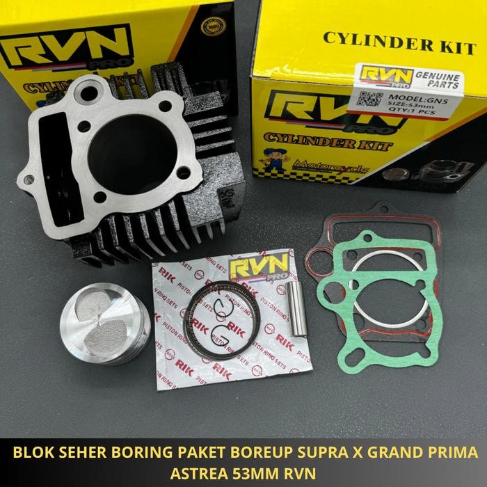 BLOK SEHER BORING PAKET BOREUP BORE UP SUPRA X GRAND PRIMA ASTREA 53MM masih ready