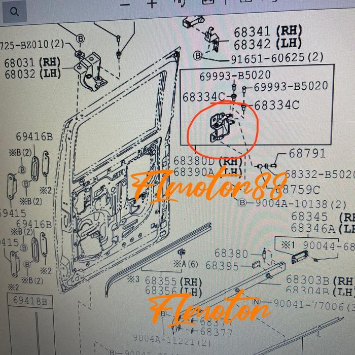 engsel pintu sliding granmax/luxio