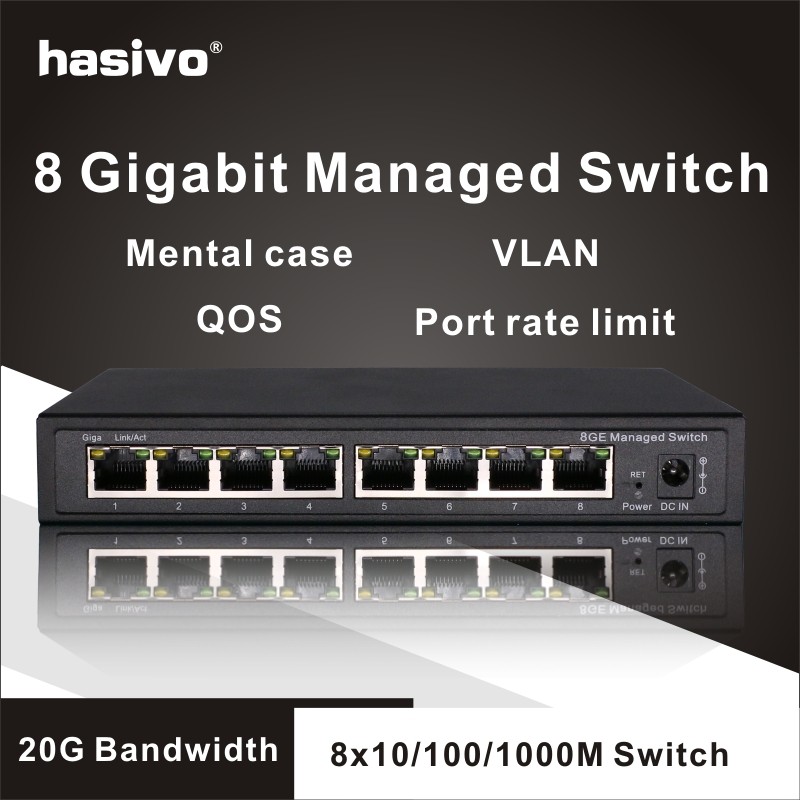 8 Port Gigabit Managed Switch Managed Ethernet Switch with 8 port 10/100/1000M VLAN