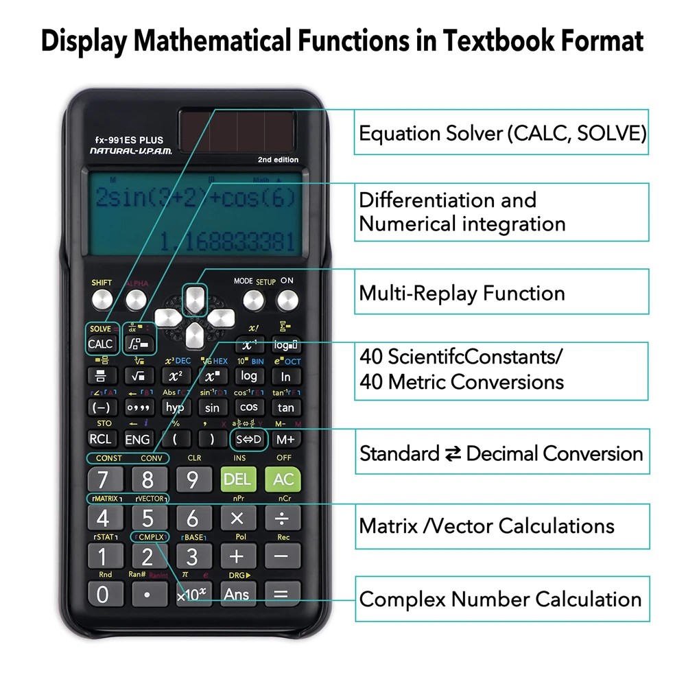 

Academic Performance With FX-991ES Plus-2nd Edition Calculator Easy To Carry Durable Function