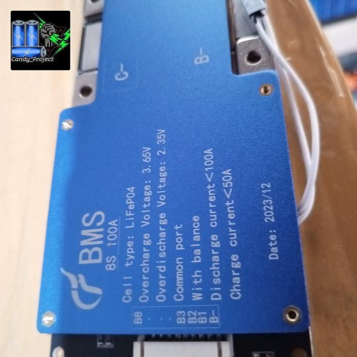 BMS 8s Baterai lifepo4 24v 100a