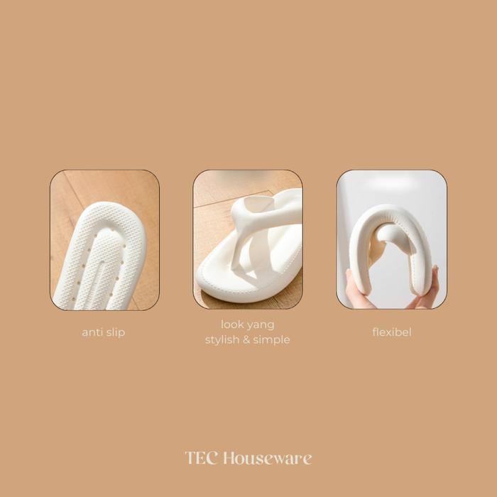 

TECFITO Sandal Jepit Wanita Dewasa Sandal Empuk tebal EVA kualitas tinggi anti licin sendal indoor