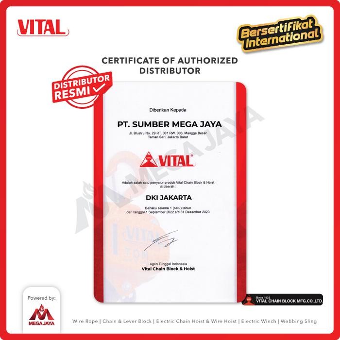 VITAL Chain Block / Takel 2 Ton x 5 Meter