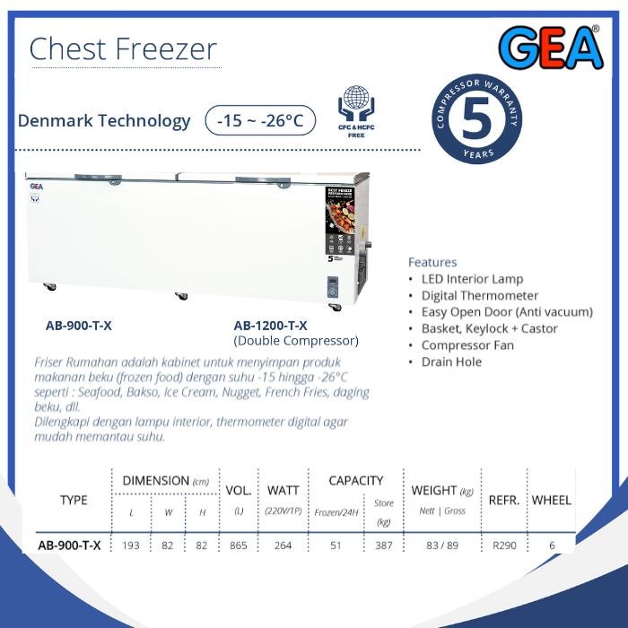 CHEST FREEZER GEA AB-900-T-X