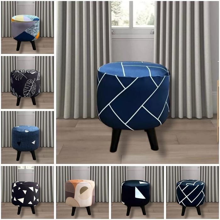 Sarung Sofa Stool Bulat Stretch / Sarung Pelindung Stool / Cover Stool Bulat / Sarung Stool Bulat
