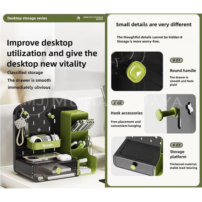 

Ready- Toncen Rak Kotak Tempat Pensil Atk Kunci Meja Organizer Premium