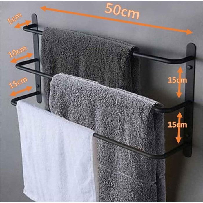 Rak Besi Handuk 3 Susun Gantungan Besi Handuk Baju 3 Susun Pasti Ori