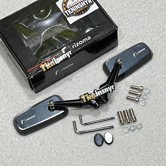 Spion Alumunium Rizoma Full CNC Model H2C Sepasang Universal Original