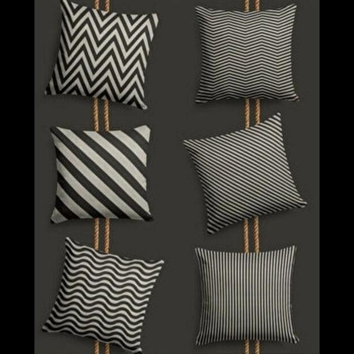 Sarung Bantal Sofa Set Of 6 (Black & White)