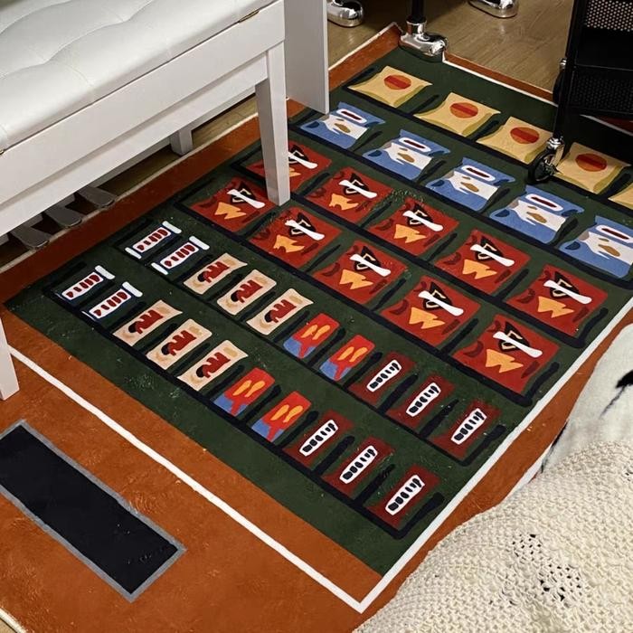 Karpet Aesthetic Karpet Kamar Tidur Karpet Motif Vending Maine Snack Rug