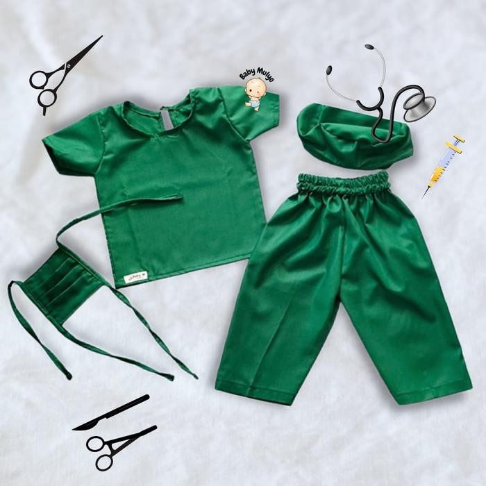 Kostum Bayi Newborn Baju Nakes // Seragam Baju Dokter Anak Tbk