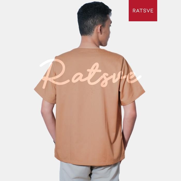 Atasan Baju Jaga Perawat Lengan Pendek / Baju Ok - Warna 1 - Scrub Dokter Ratsve [Baju Saja]