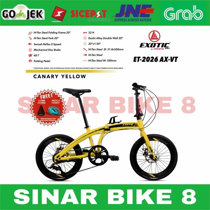 Sepeda Lipat 20 Inch Exotic Et -2026 Ax -Vt 8 Speed Rem Cakram