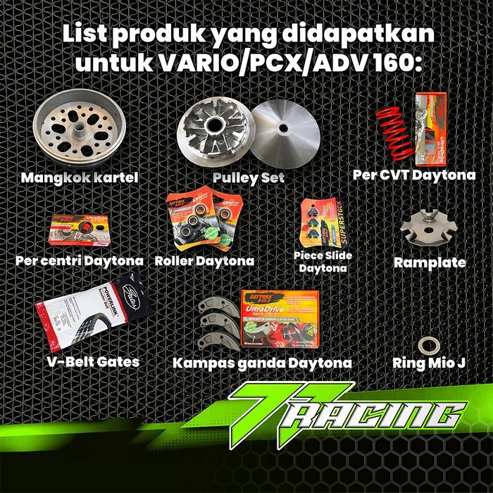 PAKET FULL UPGRADE CVT VARIO 160-PCX 160-ADV 160-VARIO 160 DAYTONA *