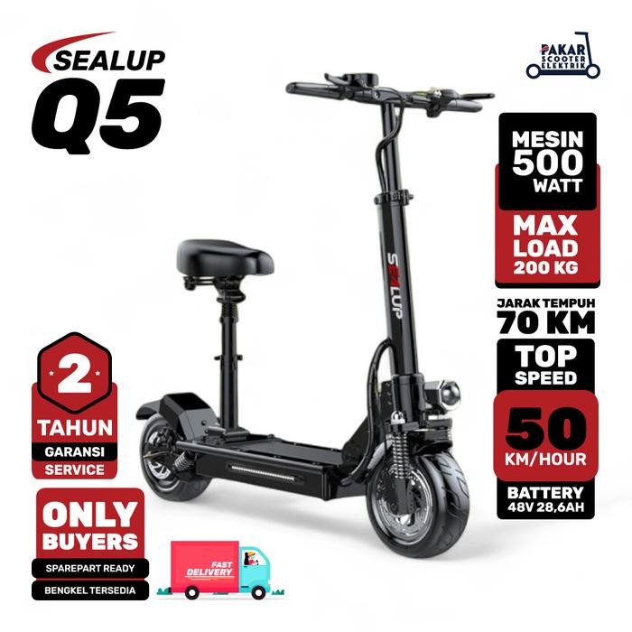 Skuter Listrik Sealup Q5 36V 10Ah 400W 10 Inci Ban Tubeless