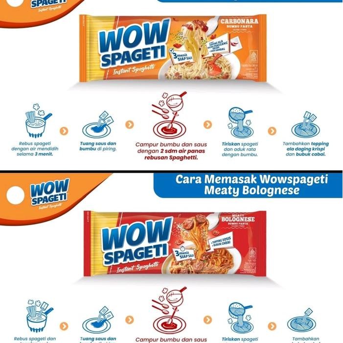 

New 10 Bungkus wow SPAGETI Instant Spaghetti pasta instan rasa carbonara & bolognese