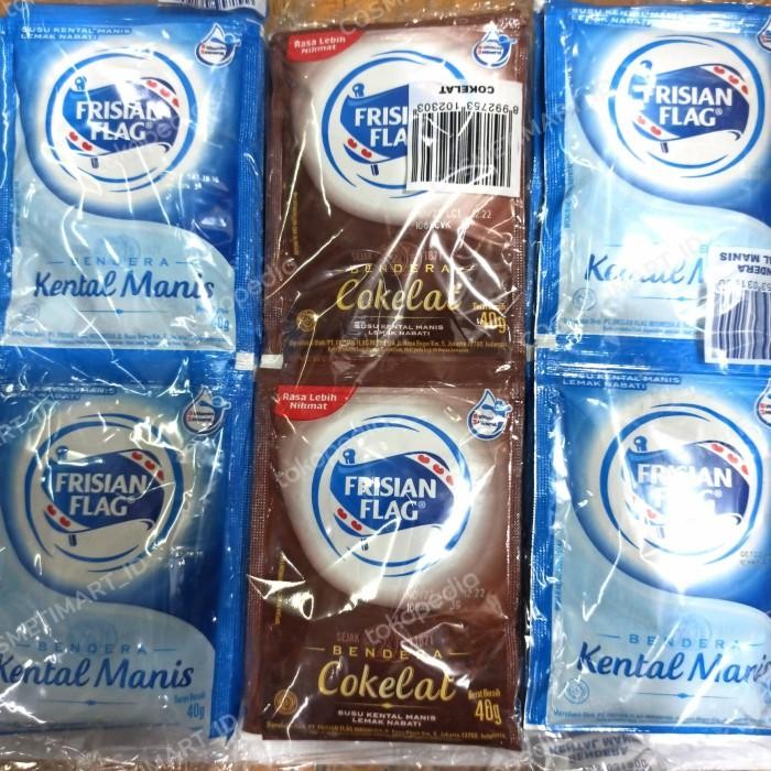 

New 30 pcs Frisian Flag Sachet 38gr [5 x 6 pcs] Susu Bendera Kental Manis Sachet