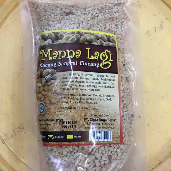 

New Kacang Tanah Sangrai Manalagi Cincang (Kasar/Halus) Kemasan 500gr