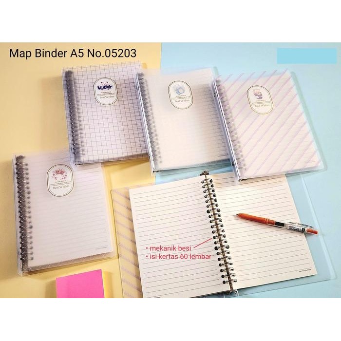 

Buku binder note / ring binder A5 dan B5 transparant